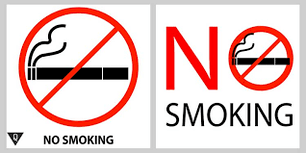 Signs are banned from smoking